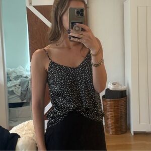 Polkadot satin top